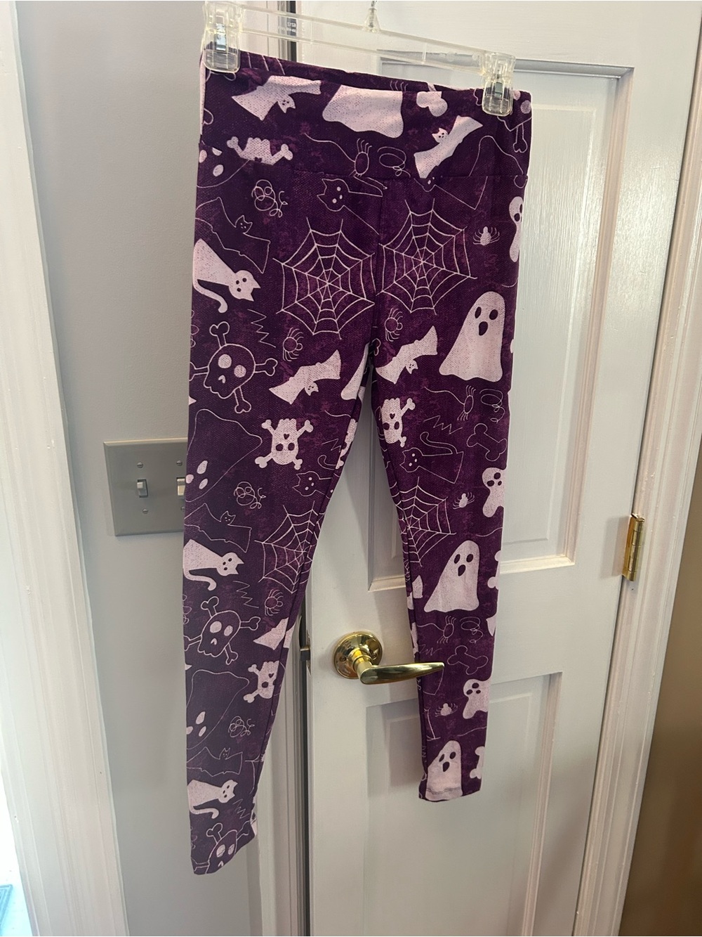 LuLaRoe Kids Purple Halloween Ghost & Spiderweb Leggings